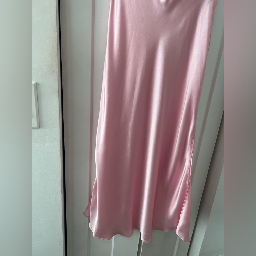 Amanda Uprichard Light Pink Silk Slip Dress Size XS - Picture 13 of 14